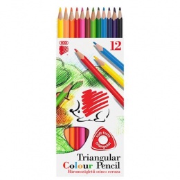Farebné ceruzky, sada, trojhranné, ICO "Ježko", 12 rôznych farieb