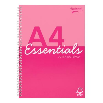 Špirálový zošit, A4, linajkový, 80 listov, PUKKA PAD "Unipad Essentials Jotta", mix