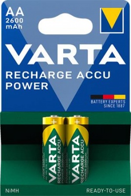 Nabíjateľná batéria, tužková AA, 2x2600 mAh, prednabitá, VARTA "Professional Accu"