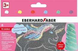 Krieda na asfalt, sada, EBERHARD-FABER "Unicorn", 6 trblietavých farieb