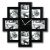 Obrazový rám, plastový, 4 ks 10x15 cm, 4 ks 10x10 cm, s hodinami, "Zep Taranto", čierna
